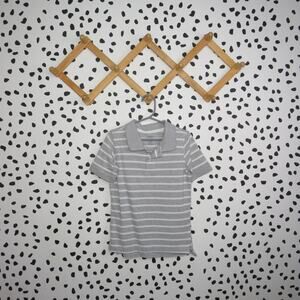 Carter's Gray Striped Boys Polo Collared Short Sleeve Shirt